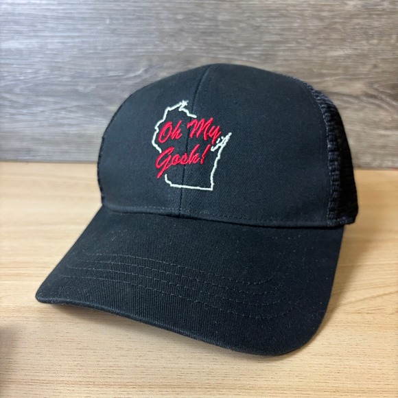 Wisconsin Hat Cap Snap Back Black Oh My Gosh Funny Adjustable - Picture 3 of 9